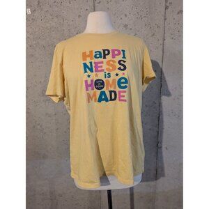 Life Is Good XL Yellow T-Shirt Happiness Is Homemade Graphic